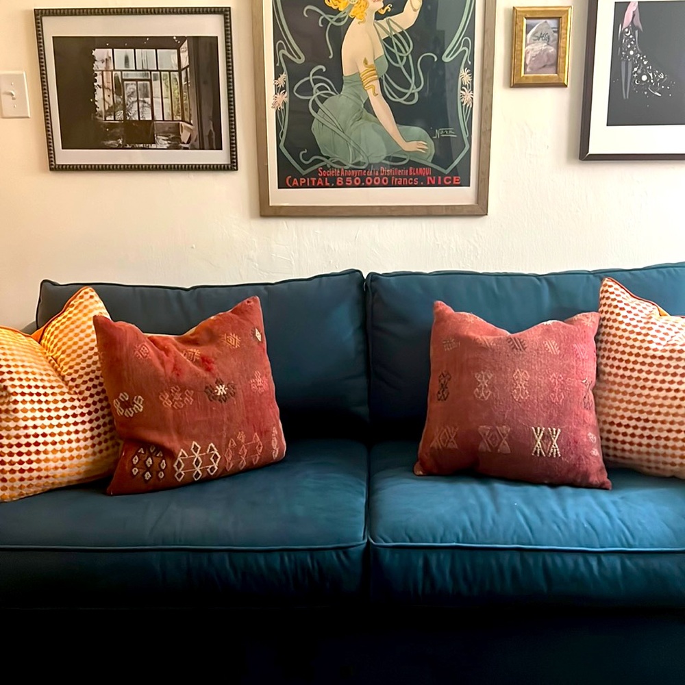 Pair of vintage Turkish kilim pillows